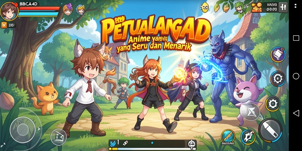 Tangkapan layar menunjukkan serunya pertarungan dalam game Anime BBCA4D.