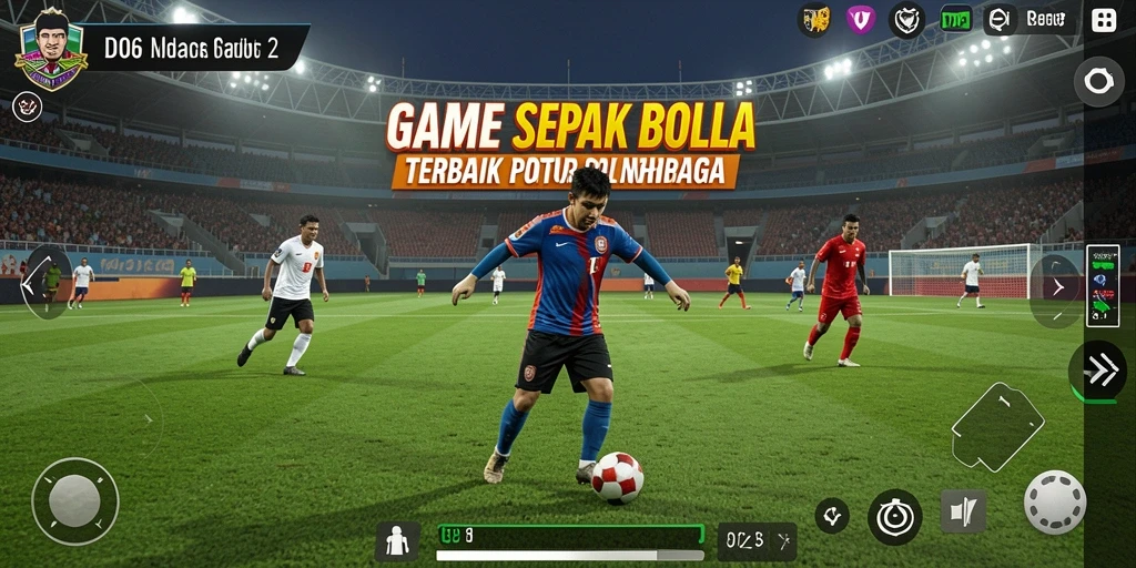 Gameplay D06 yang mendebarkan dalam aksi sepak bola.