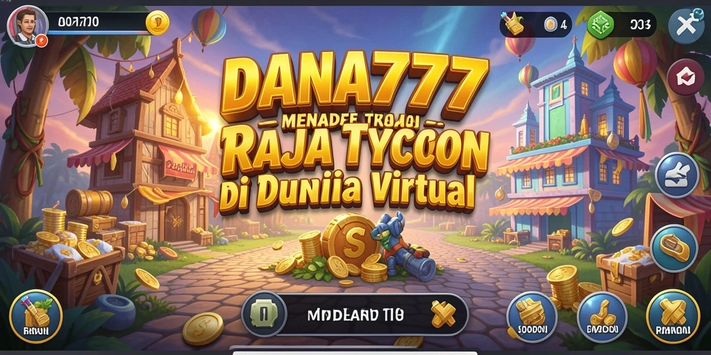 Tampilan utama DANA777 menunjukkan gameplay menarik dalam membangun bisnis.