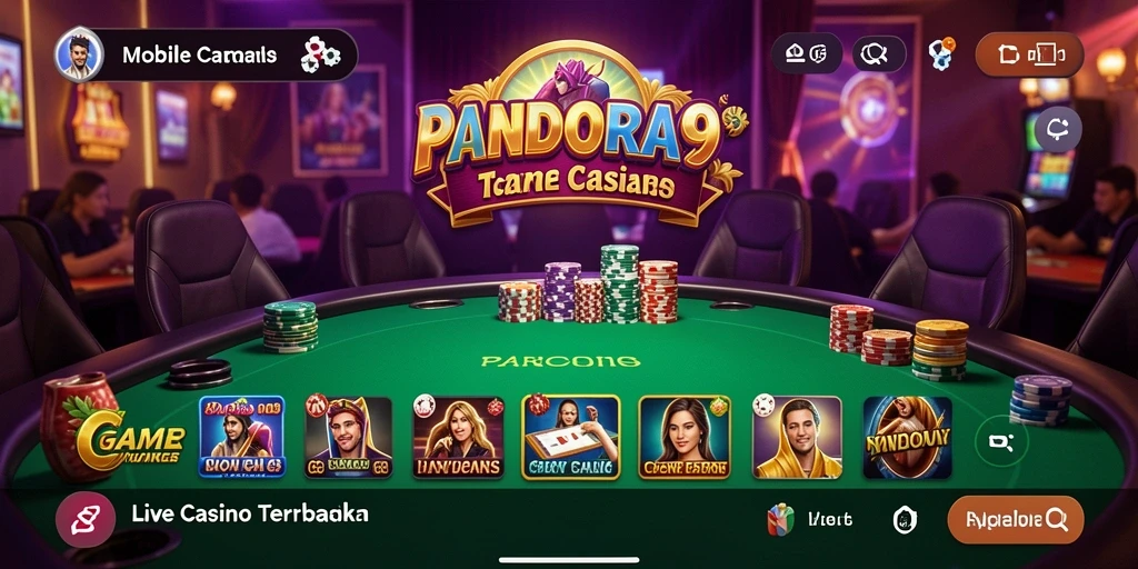 Screenshot PANDORA99 menampilkan dealer langsung dalam aksi permainan Live Casino.