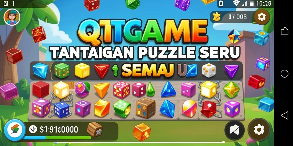 Screenshot gameplay QTGAME yang menampilkan tantangan puzzle menarik.