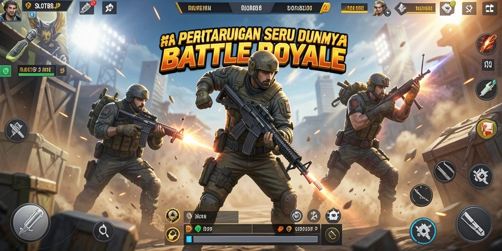 Gameplay mendebarkan di battlefield SLOT88JP dengan pemain bertarung sengit.