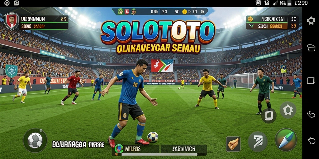 Screenshot utama SOLOTOTO menampilkan aksi seru permainan olahraga.